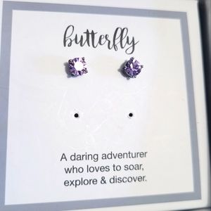 Amethyst Stud Earrings